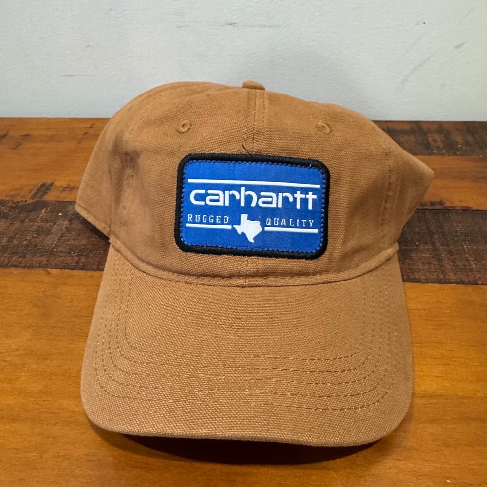 Carhartt‎ Rugged Quality Texas Patch Brown Canvas Baseball Cap Hat Adjustable